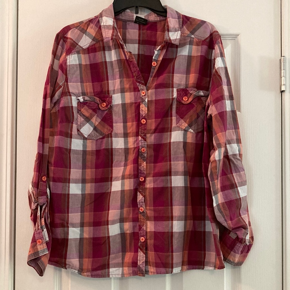 Plaid Button-Up Shirt
